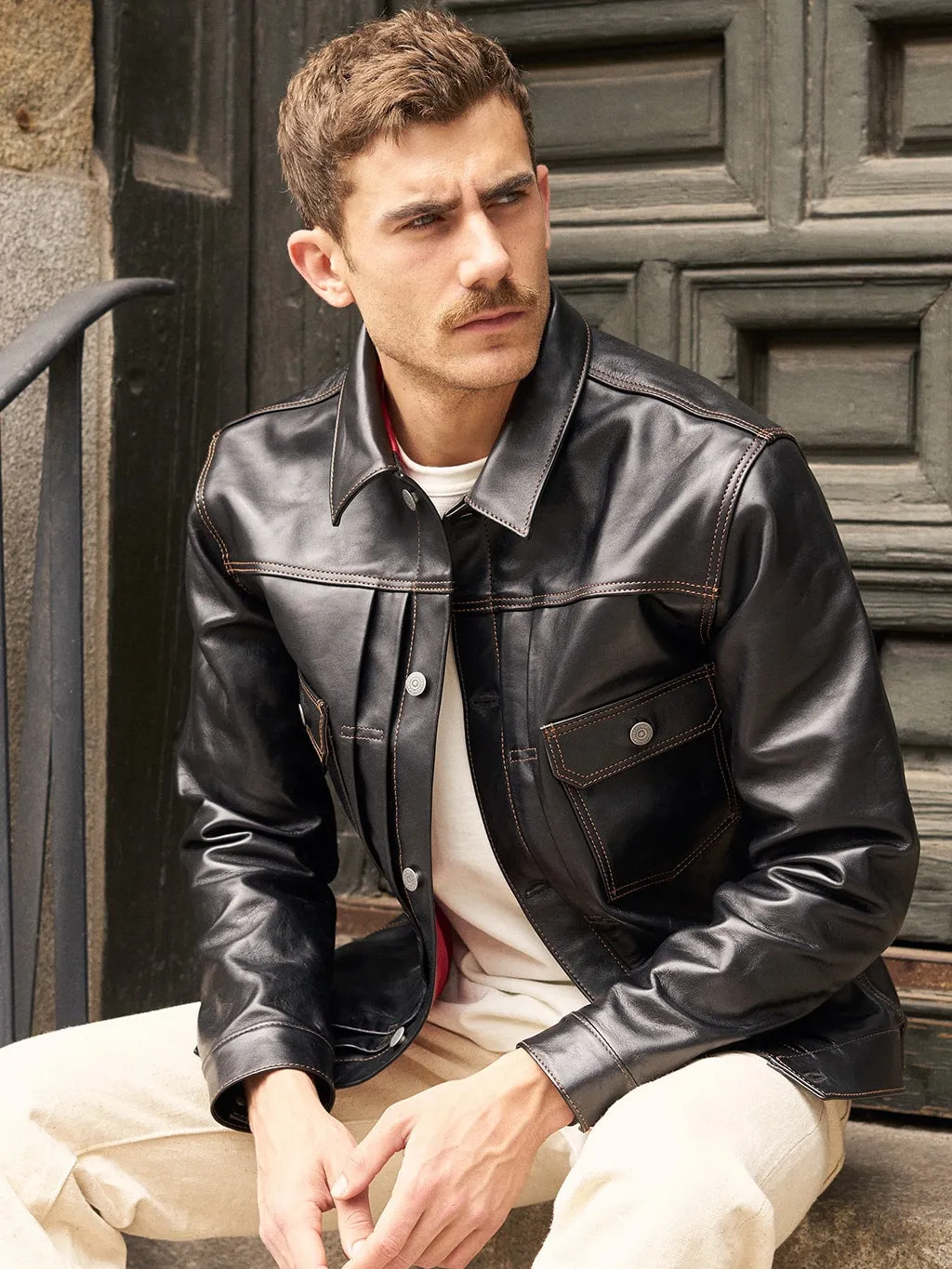 The Flat Head FN-LJ-HJ002 Horsehide 50's Type II Jacket Black