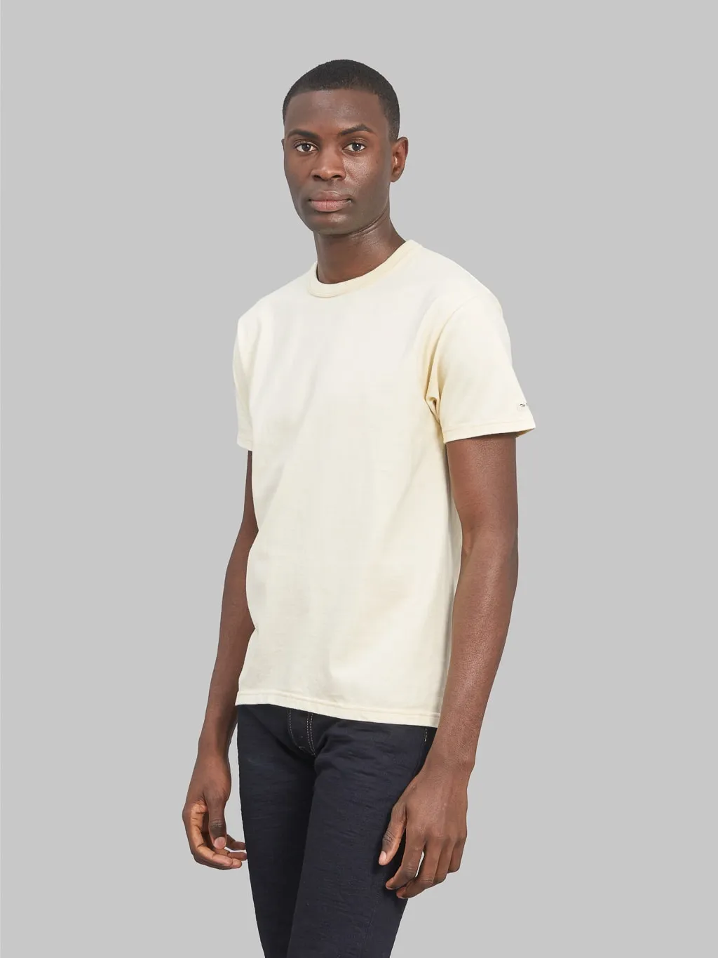 The Flat Head Loopwheeled Heavyweight Plain T-Shirt Ivory
