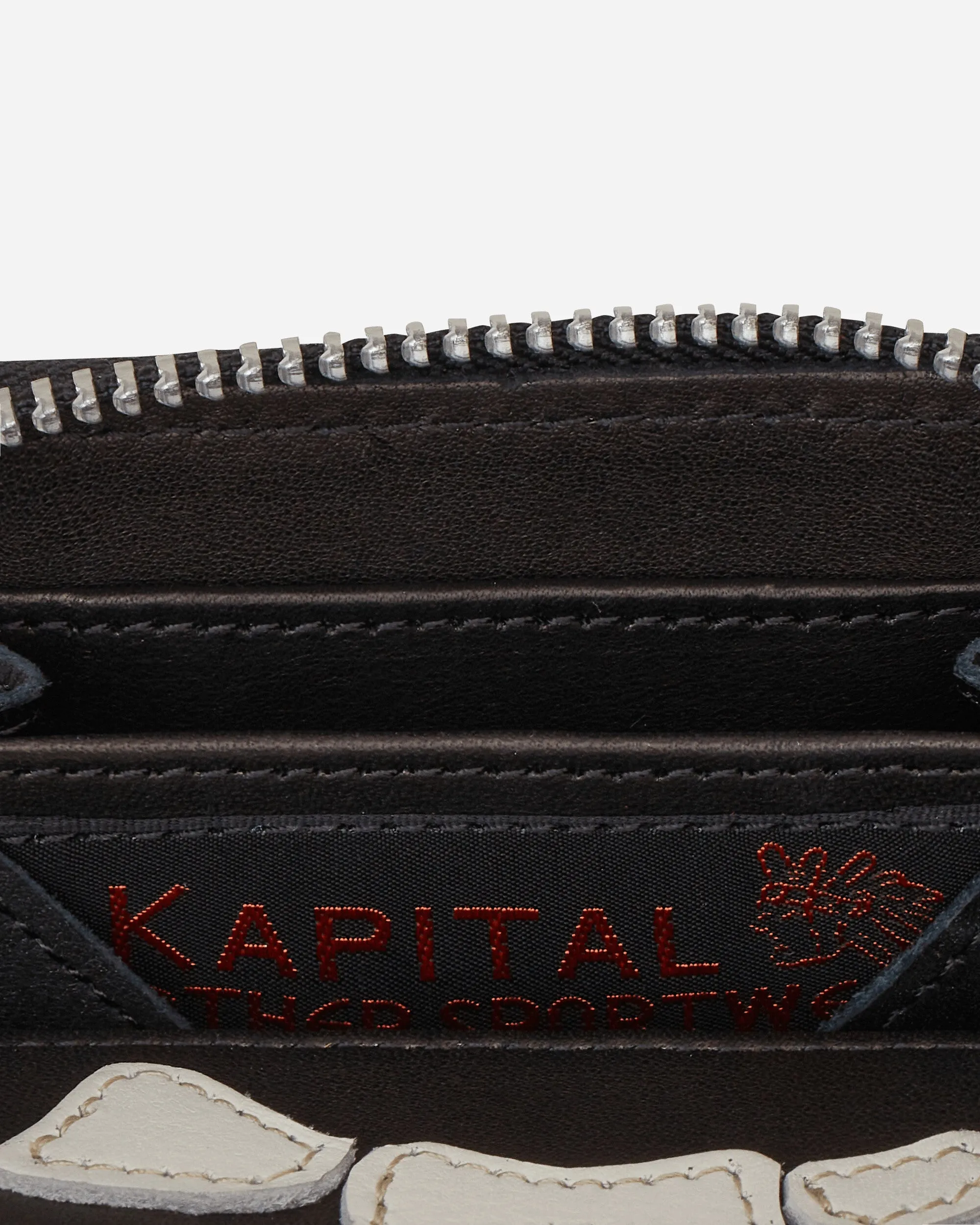 Thumb-Up Bone Hand Zip Mini Wallet Black