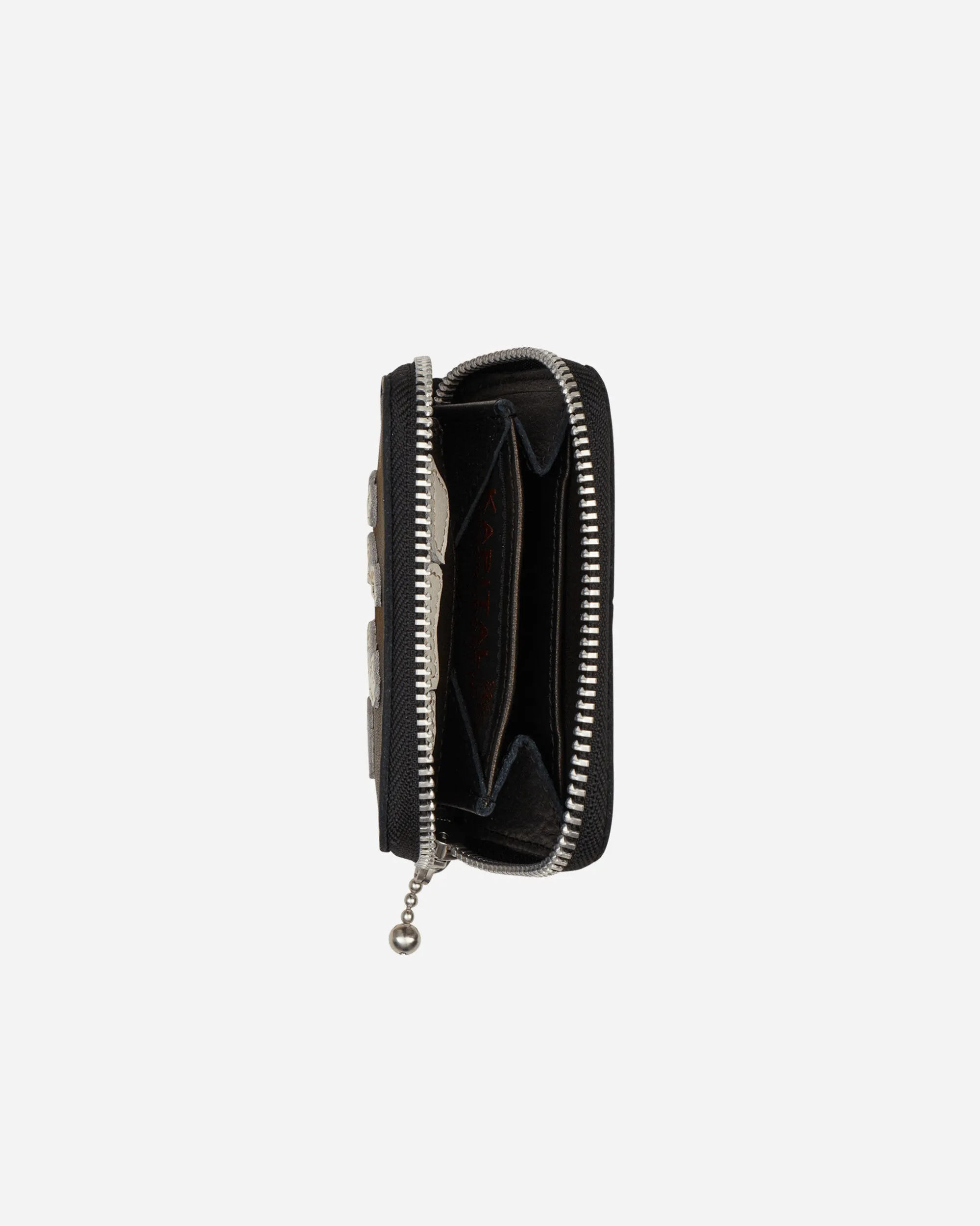 Thumb-Up Bone Hand Zip Mini Wallet Black