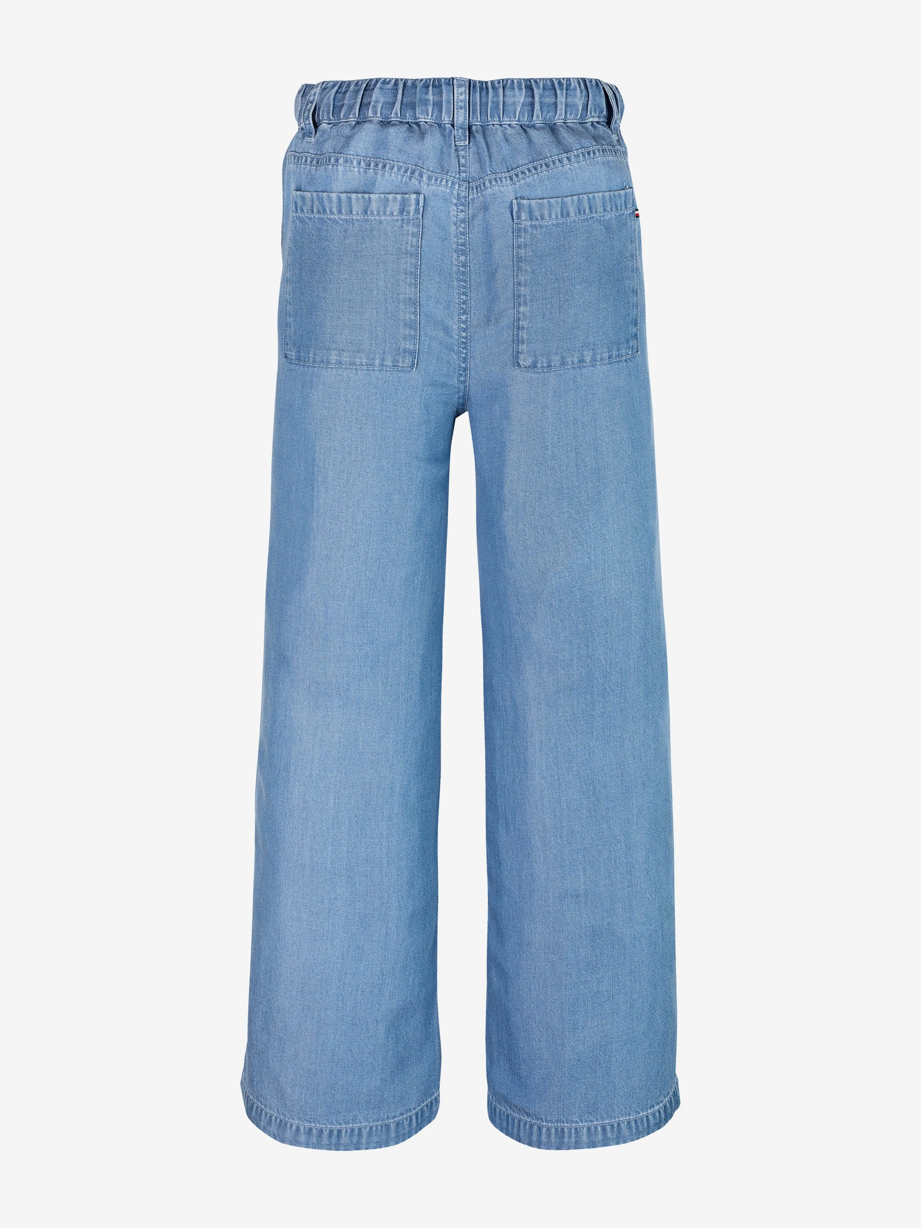 Tommy Hilfiger Girls Chambray Wide Leg Pants in Blue