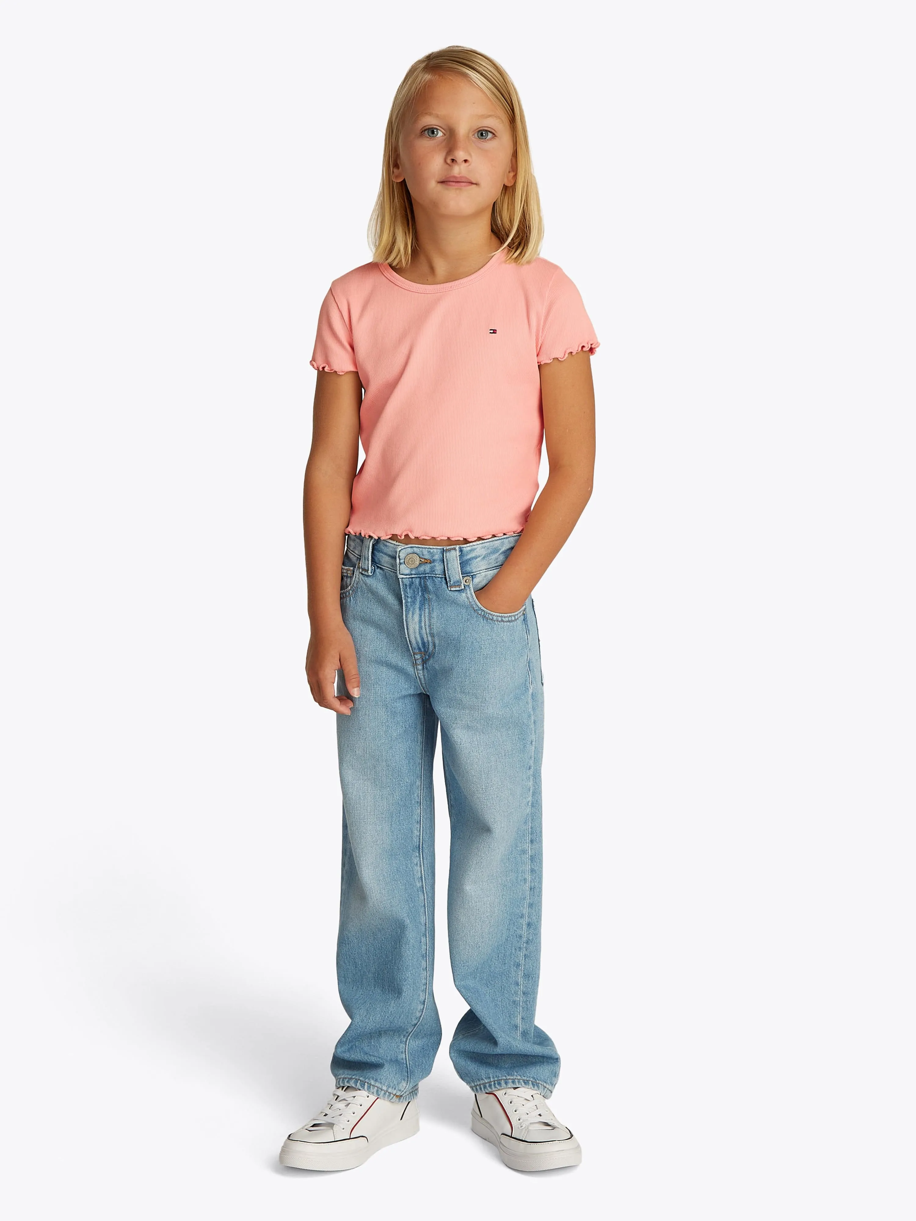 Tommy Hilfiger Girls Essential Rib Top in Pink