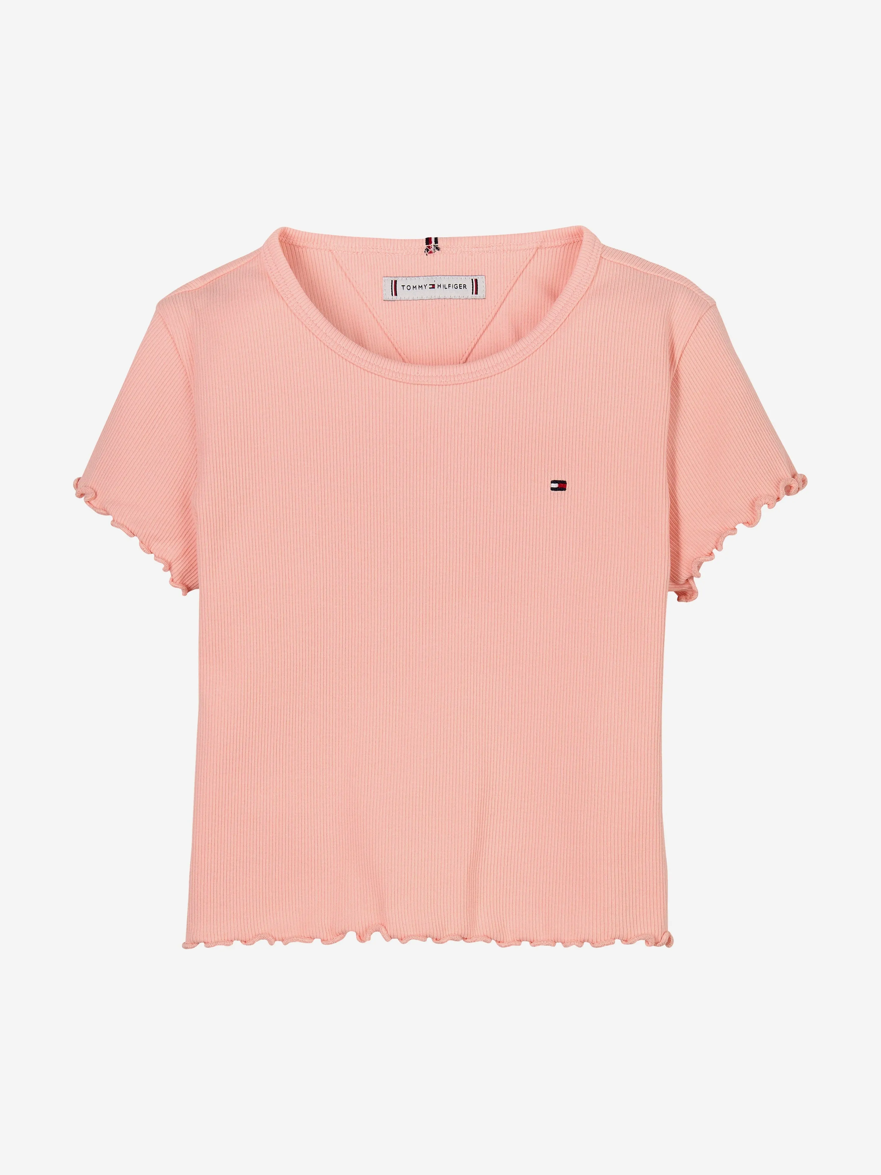Tommy Hilfiger Girls Essential Rib Top in Pink