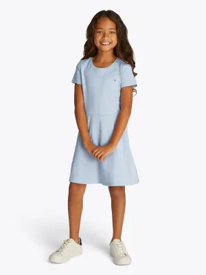 Tommy Hilfiger Girls Essential Skater Dress in Blue