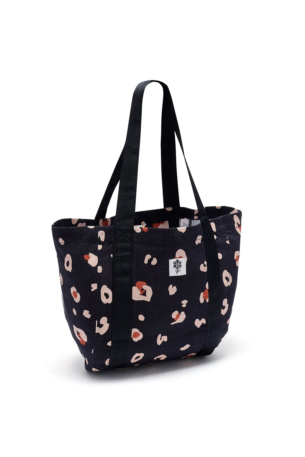 Tonya Bag - Black & Tan. Leopard Print