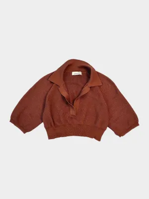 Top In Maglia Rame Con Colletto