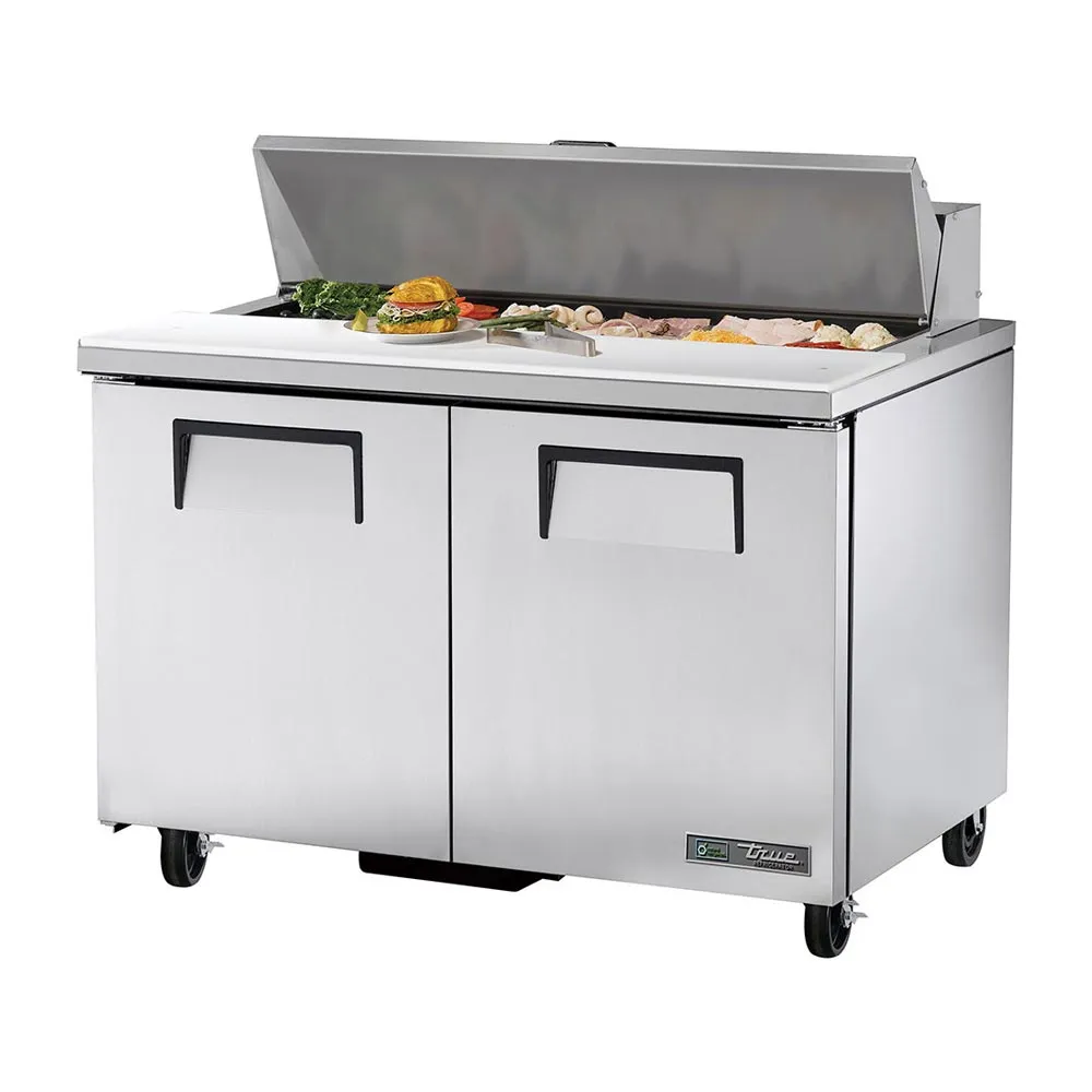 True TSSU-48-12 Solid 2 Door Sandwich / Salad Refrigerated Prep Table, Stainless Steel, 48" Wide