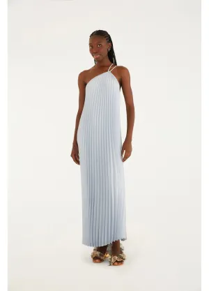 Vestido Plissado Longo