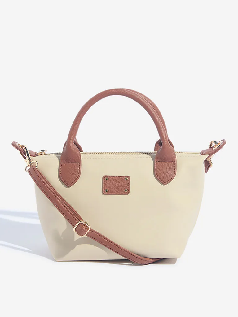 Westside Beige Handbag with Sling