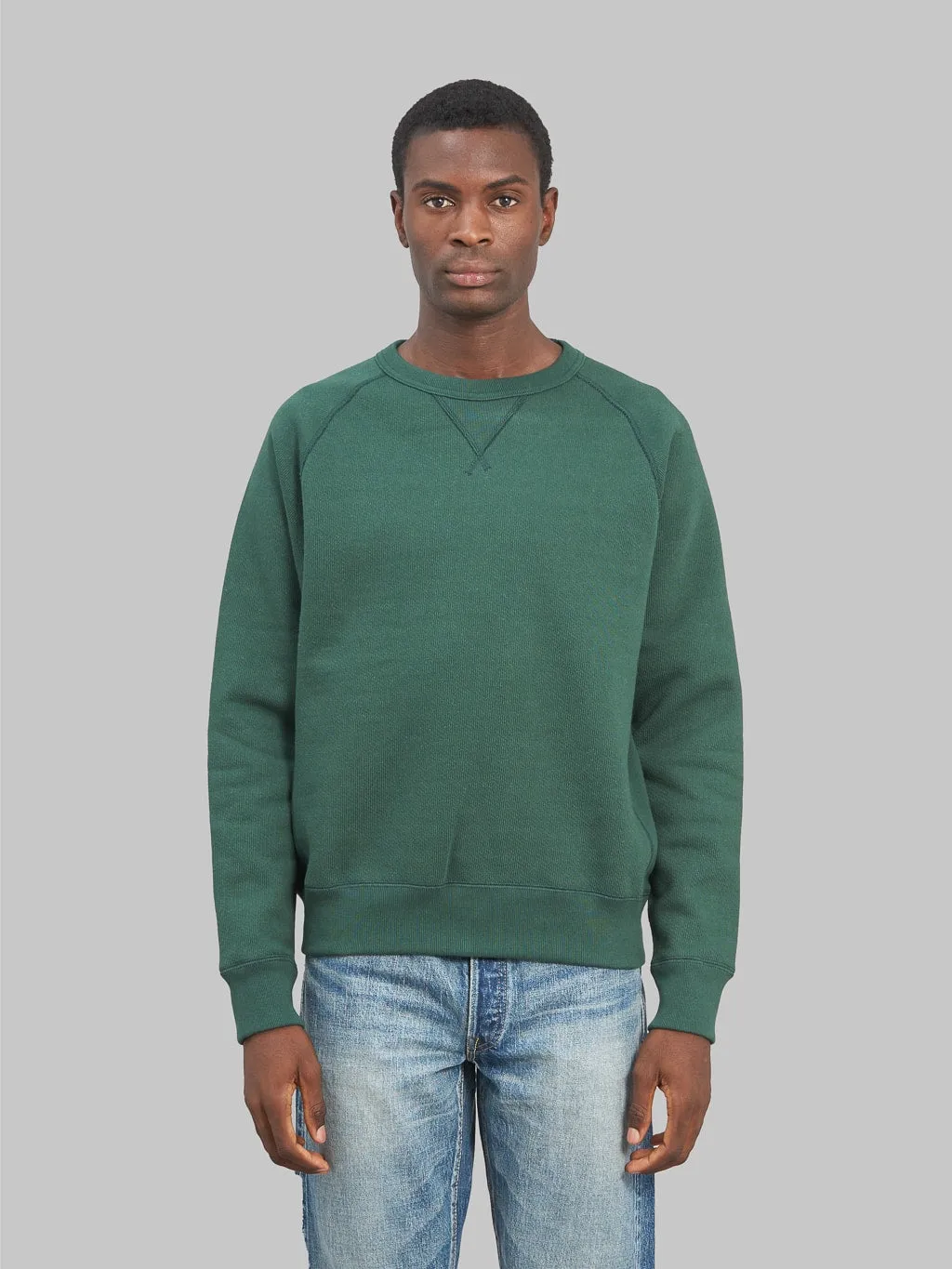 Wonder Looper Pullover Crewneck 876gsm Double Heavyweight French Terry Green