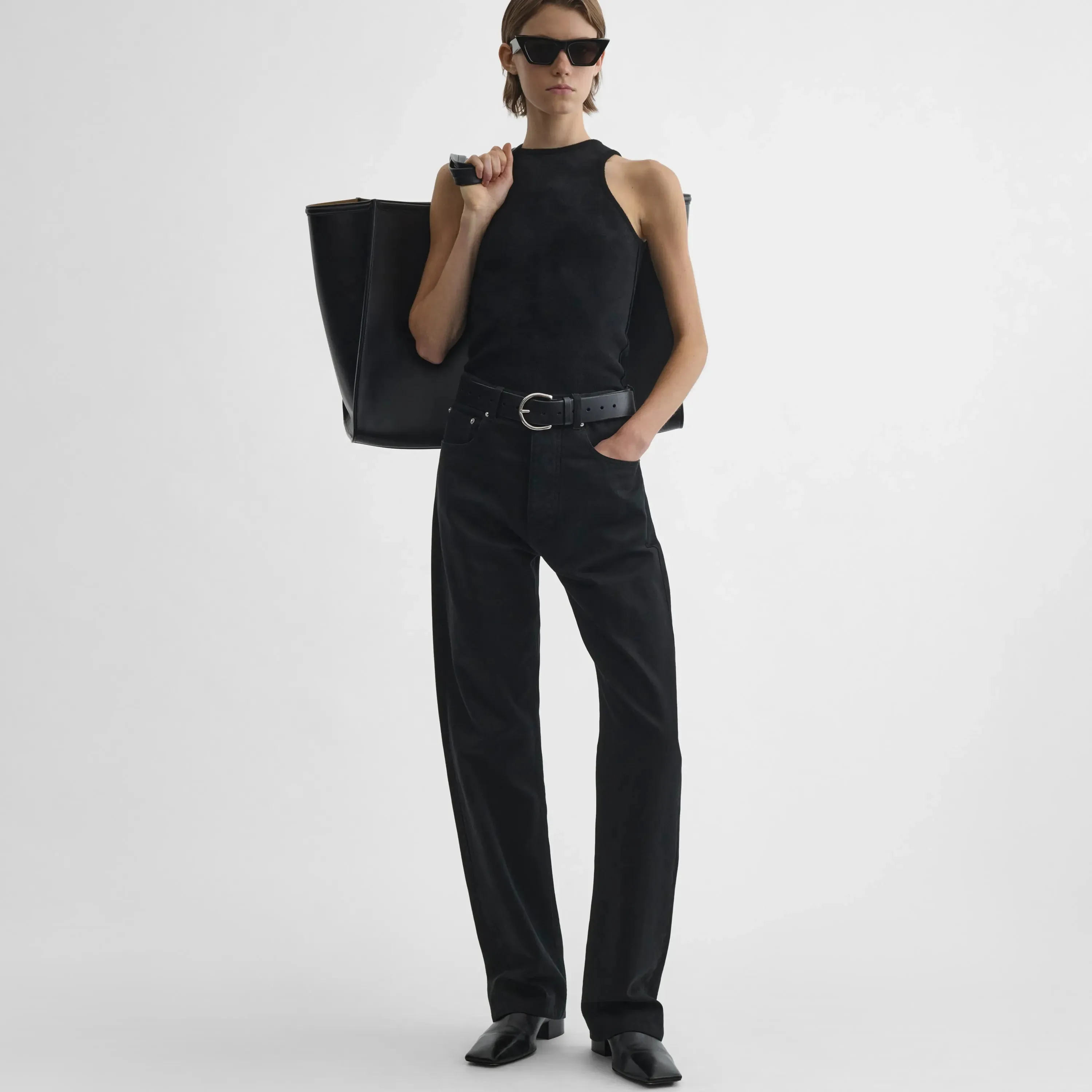 XL CABAS | black leather with silver