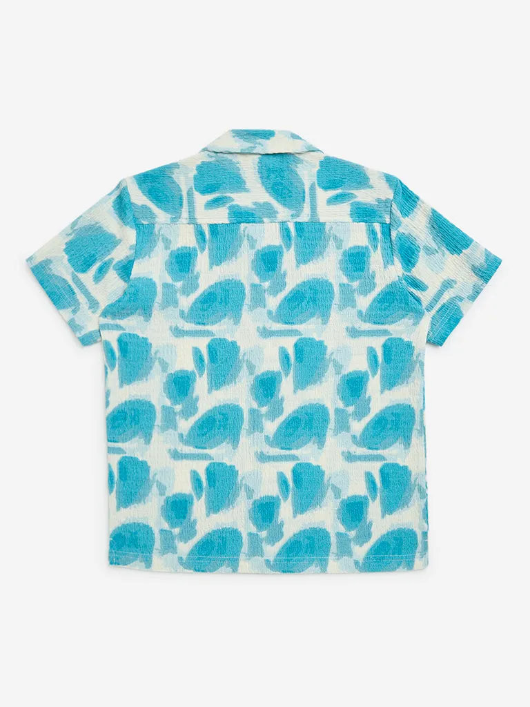 Y&F Kids Blue Abstract Patterned Shirt