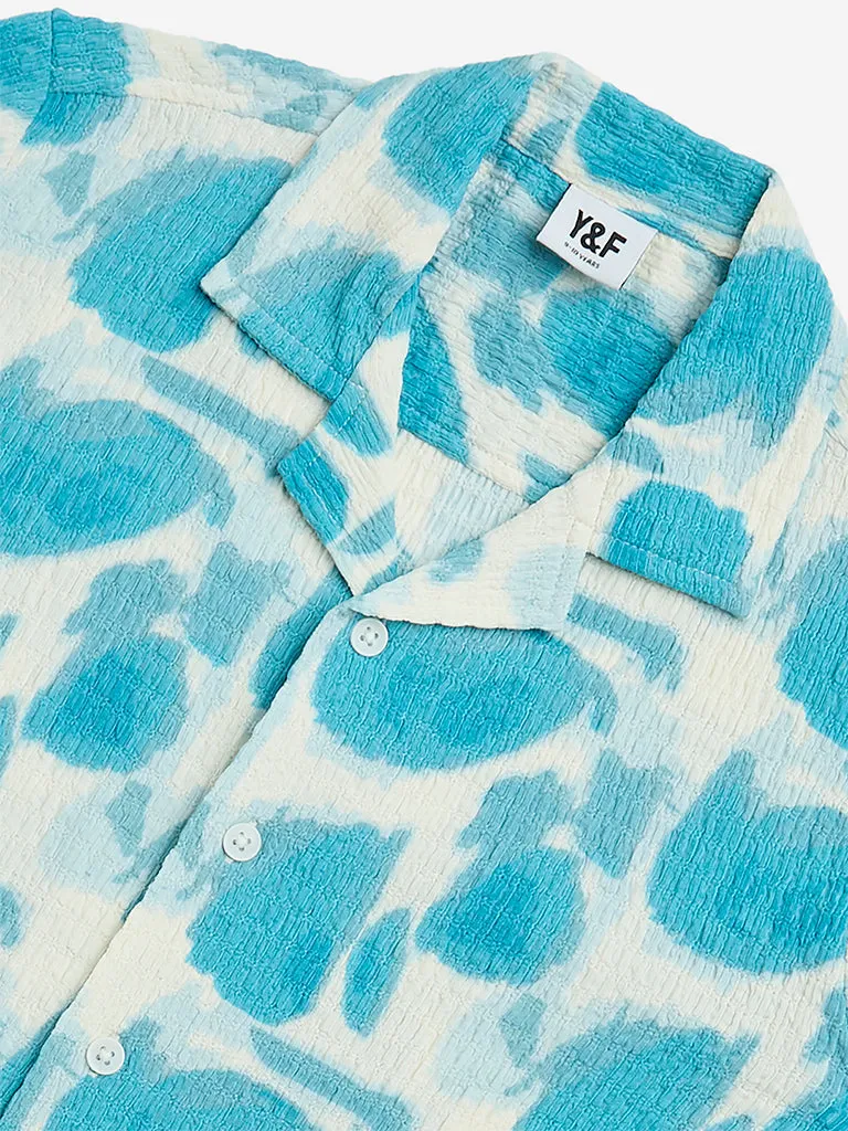 Y&F Kids Blue Abstract Patterned Shirt