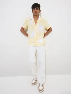 Y&F Kids Off-White Straight-Fit High-Rise Jeans